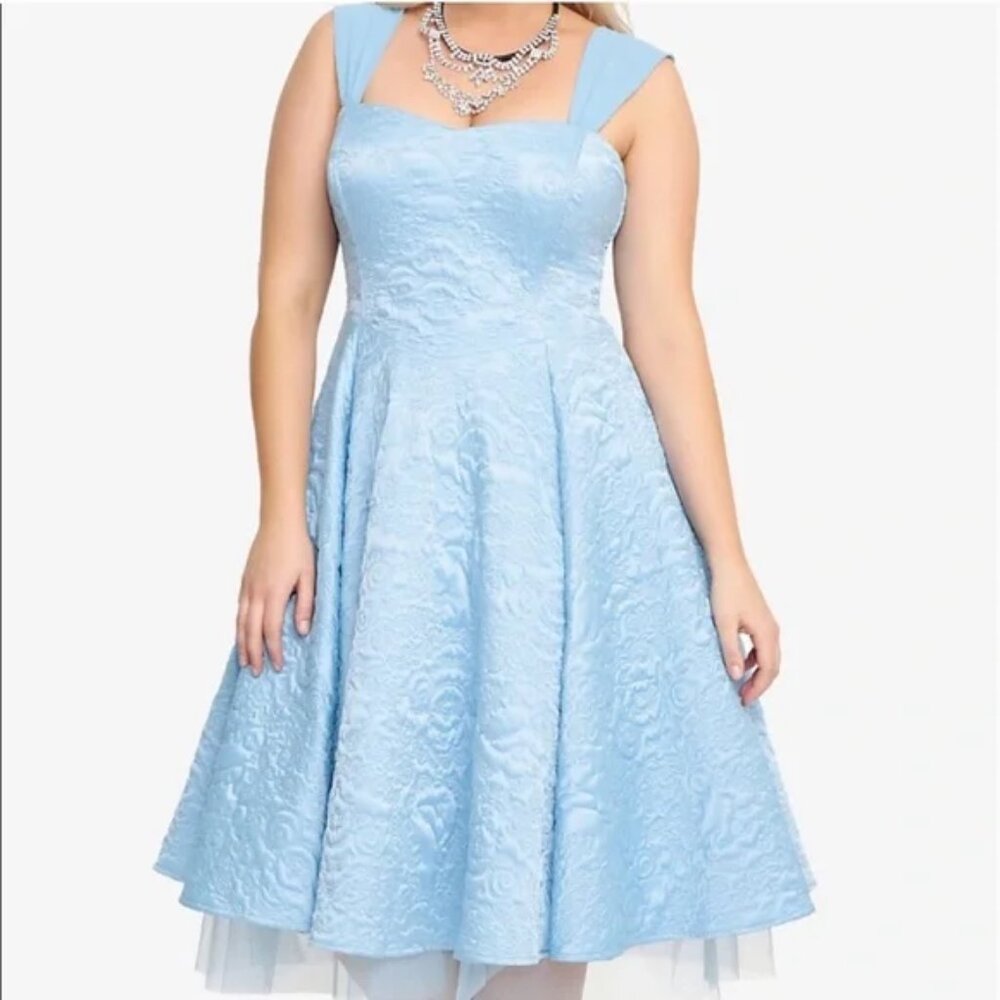 NWT Torrid/Disney Cinderella Light Blue Embroidered Princess Gown - Picture 2 of 13